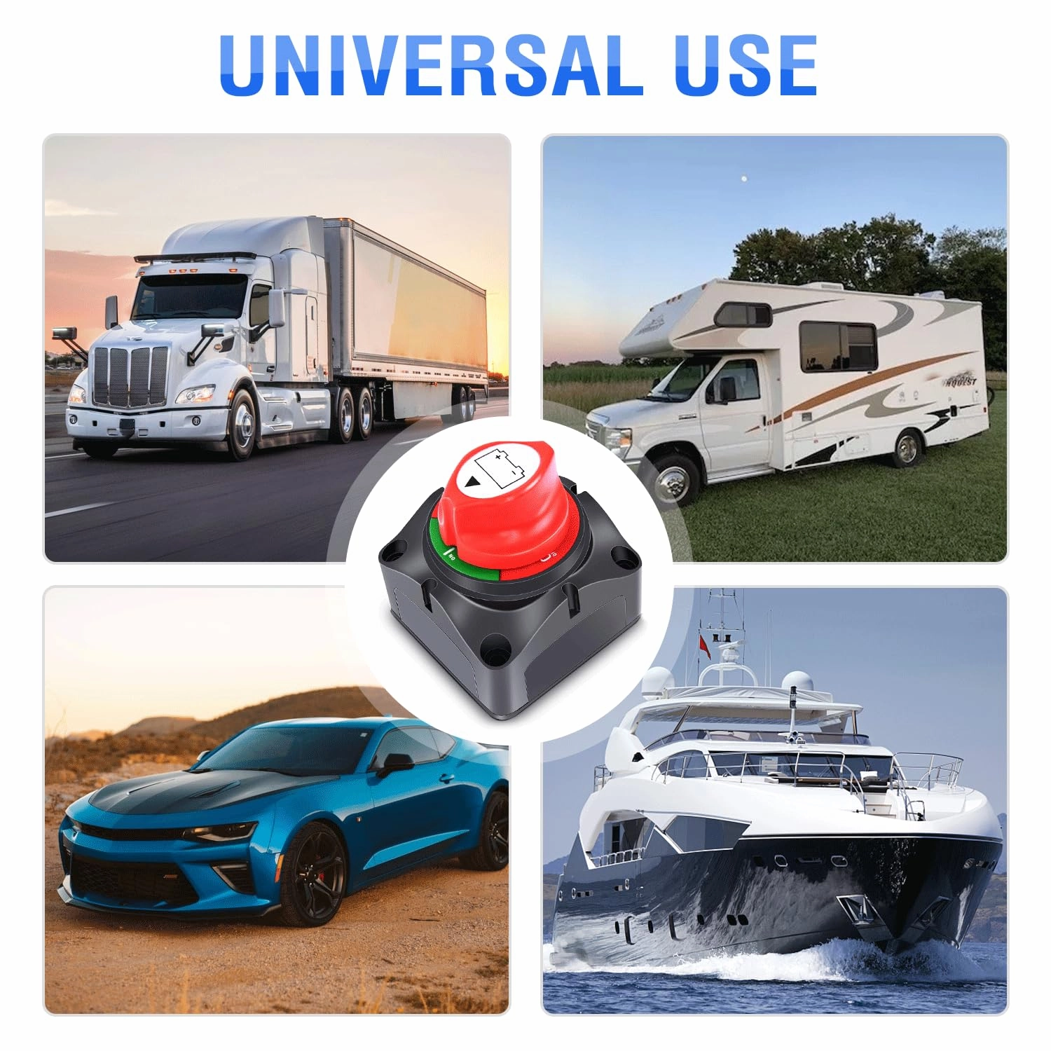 Nilight 2 Pack Battery Switch 12V 24V 48V 275A On/Off Heavy Duty Battery Power Cut Master Switch Disconnect Isolator for Truck Vehicle Trailer RV Marine Boat Yacht