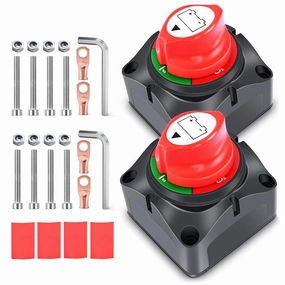 Nilight 2 Pack Battery Switch 12V 24V 48V 275A On/Off Heavy Duty Battery Power Cut Master Switch Disconnect Isolator for Truck Vehicle Trailer RV Marine Boat Yacht