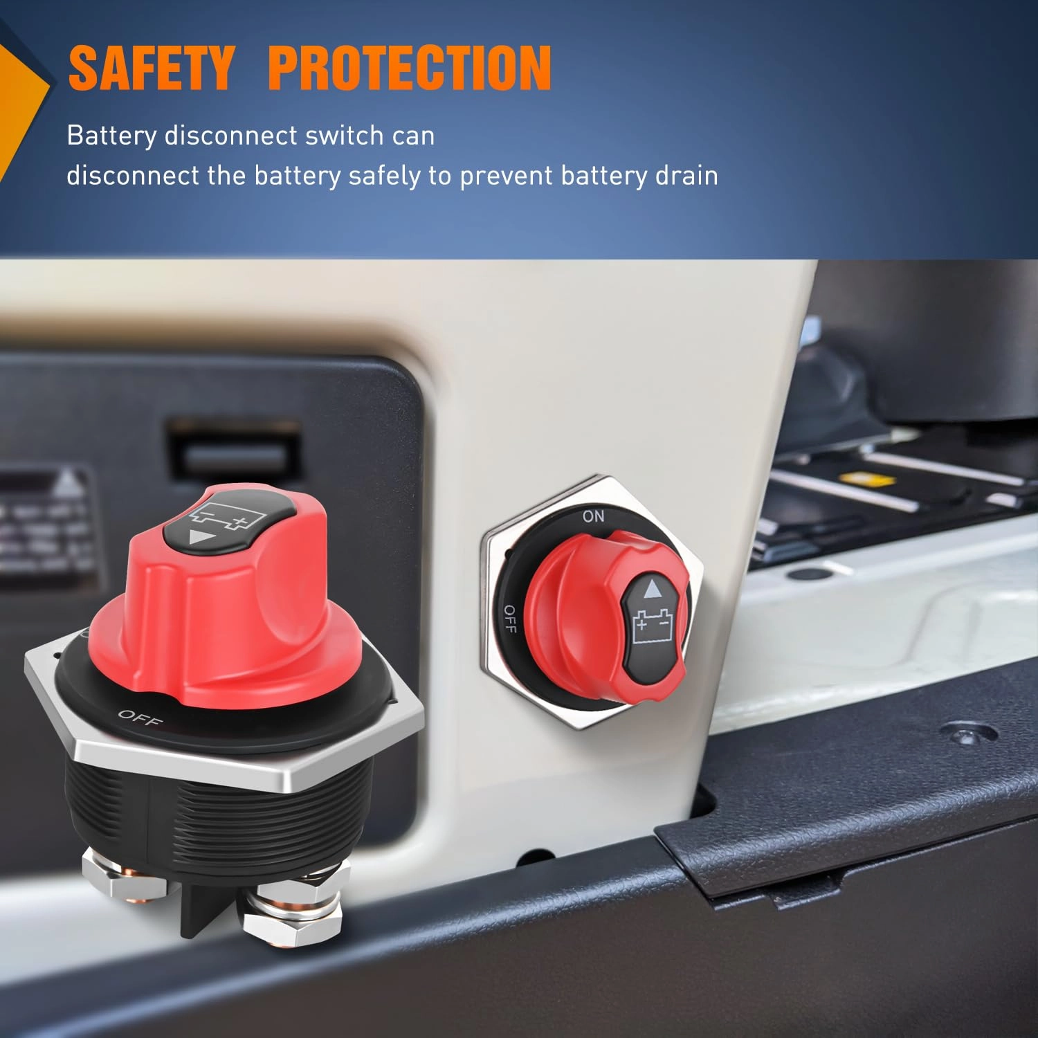 Nilight Battery Disconnect Switch 300A Master Disconnect Isolator 12V-48V On Off Power Cutoff Switch Waterproof Heavy Duty for Marine Boat Car RV ATV UTV Yacht, 2 Years Warranty