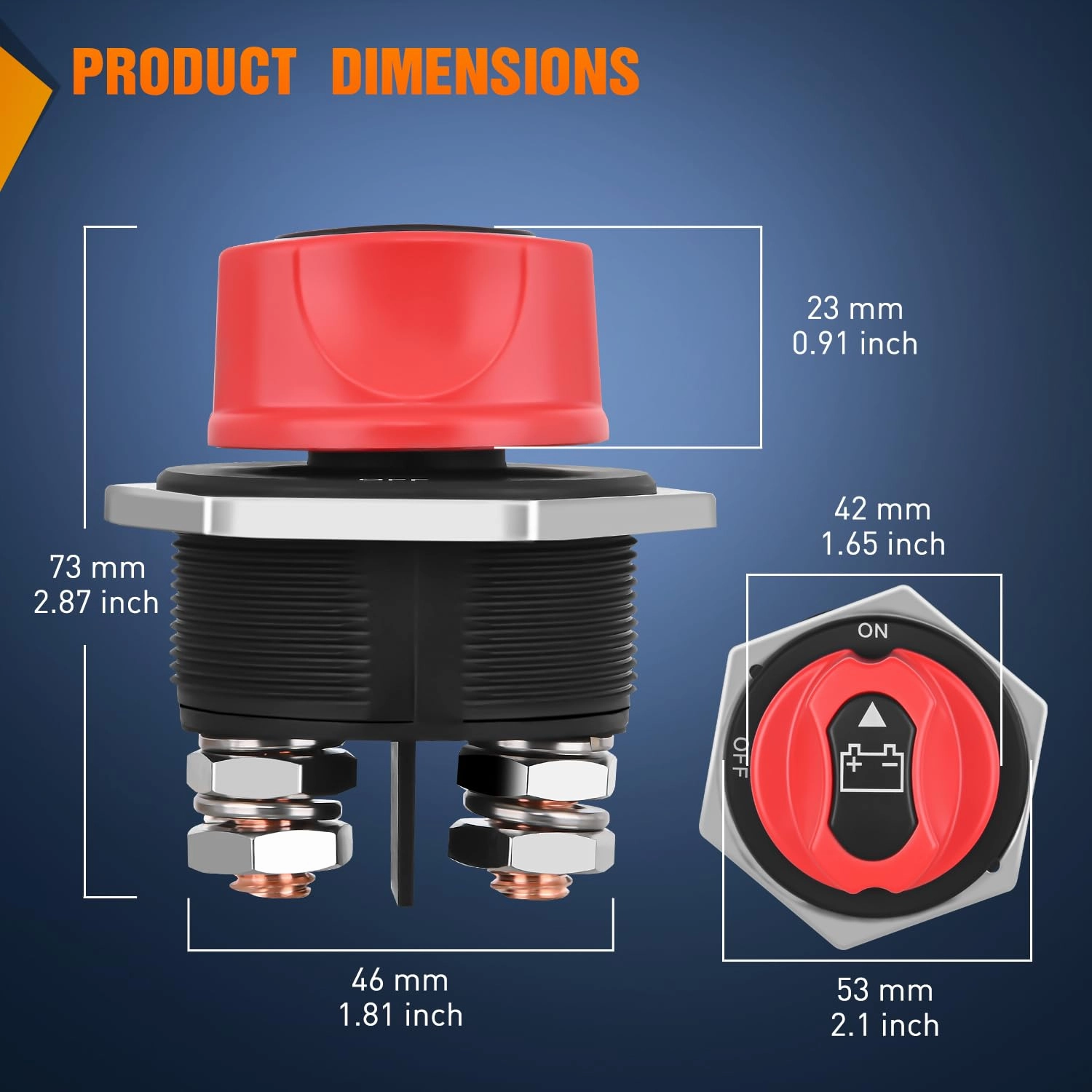 Nilight Battery Disconnect Switch 300A Master Disconnect Isolator 12V-48V On Off Power Cutoff Switch Waterproof Heavy Duty for Marine Boat Car RV ATV UTV Yacht, 2 Years Warranty