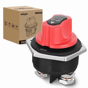 Nilight Battery Disconnect Switch 300A Master Disconnect Isolator 12V-48V On Off Power Cutoff Switch Waterproof Heavy Duty for Marine Boat Car RV ATV UTV Yacht, 2 Years Warranty
