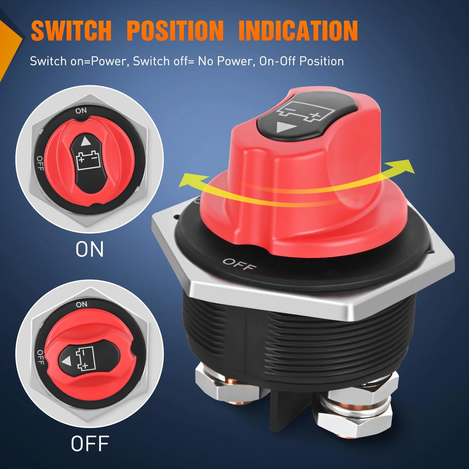 Nilight Battery Disconnect Switch 300A Master Disconnect Isolator 12V-48V On Off Power Cutoff Switch Waterproof Heavy Duty for Marine Boat Car RV ATV UTV Yacht, 2 Years Warranty
