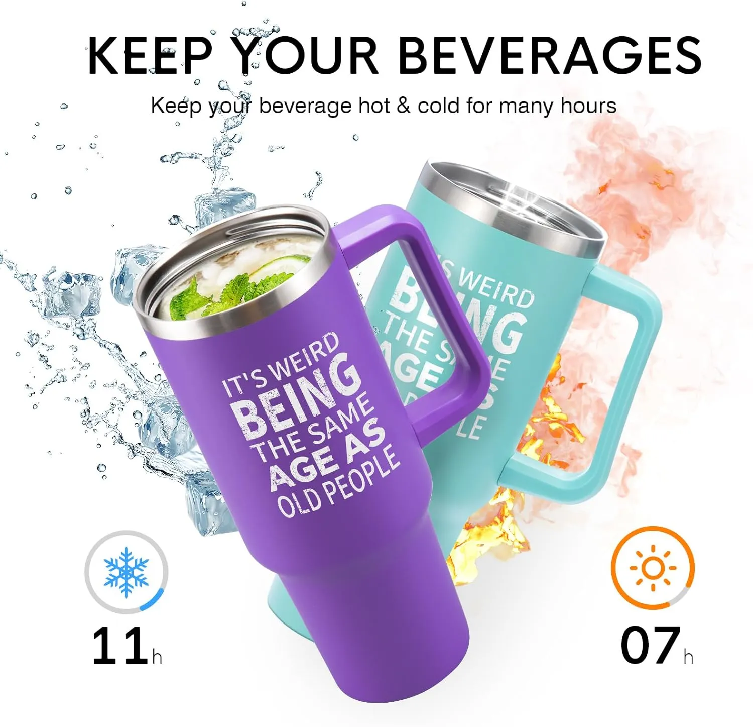 NOWWISH Gifts for Women, 40 oz Tumbler, Funny Birthday Gifts for Her, Wife, Mom, Grandma, Best Friend - Purple