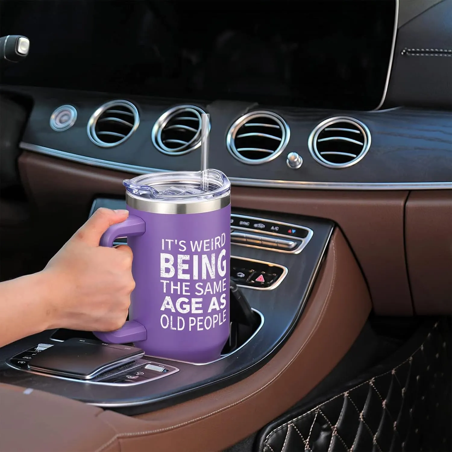 NOWWISH Gifts for Women, 40 oz Tumbler, Funny Birthday Gifts for Her, Wife, Mom, Grandma, Best Friend - Purple
