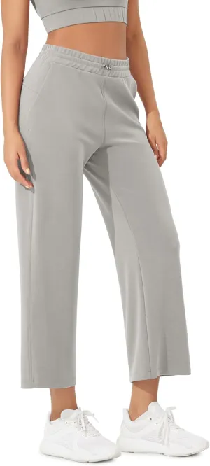 ODODOS Women's Modal Soft Wide Leg Pants with Pockets Adjustable Shockcord High Waist Casual Lounge Pants-27/29/31" Inseam