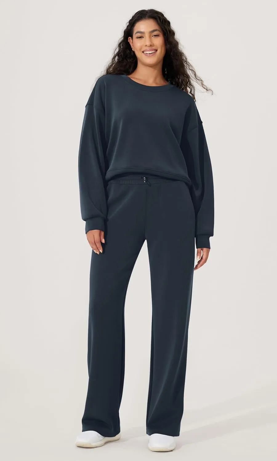 ODODOS Women's Modal Soft Wide Leg Pants with Pockets Adjustable Shockcord High Waist Casual Lounge Pants-27/29/31" Inseam