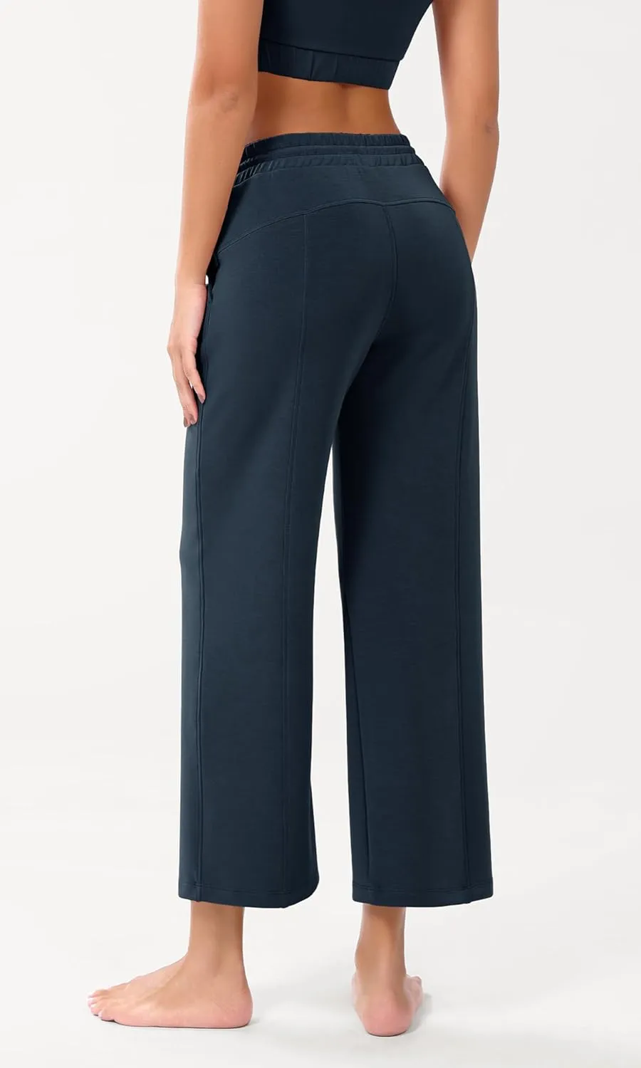 ODODOS Women's Modal Soft Wide Leg Pants with Pockets Adjustable Shockcord High Waist Casual Lounge Pants-27/29/31" Inseam