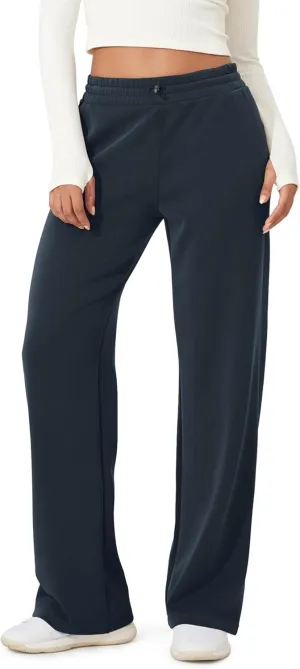 ODODOS Women's Modal Soft Wide Leg Pants with Pockets Adjustable Shockcord High Waist Casual Lounge Pants-27/29/31" Inseam