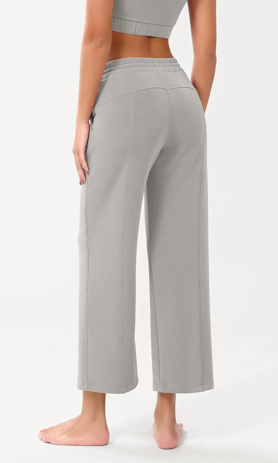 ODODOS Women's Modal Soft Wide Leg Pants with Pockets Adjustable Shockcord High Waist Casual Lounge Pants-27/29/31" Inseam