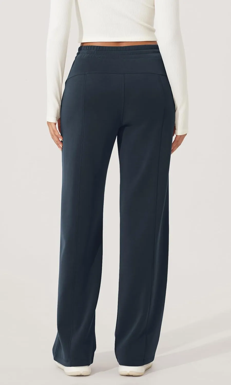 ODODOS Women's Modal Soft Wide Leg Pants with Pockets Adjustable Shockcord High Waist Casual Lounge Pants-27/29/31" Inseam