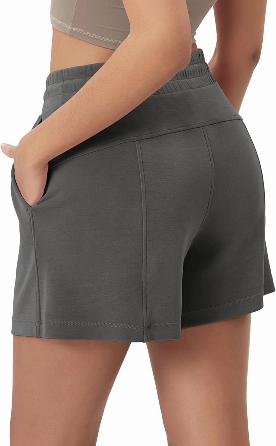 ODODOS Modal Soft Relaxed Shorts for Women Adjustable Shockcord High Waist Casual Shorts with Pockets