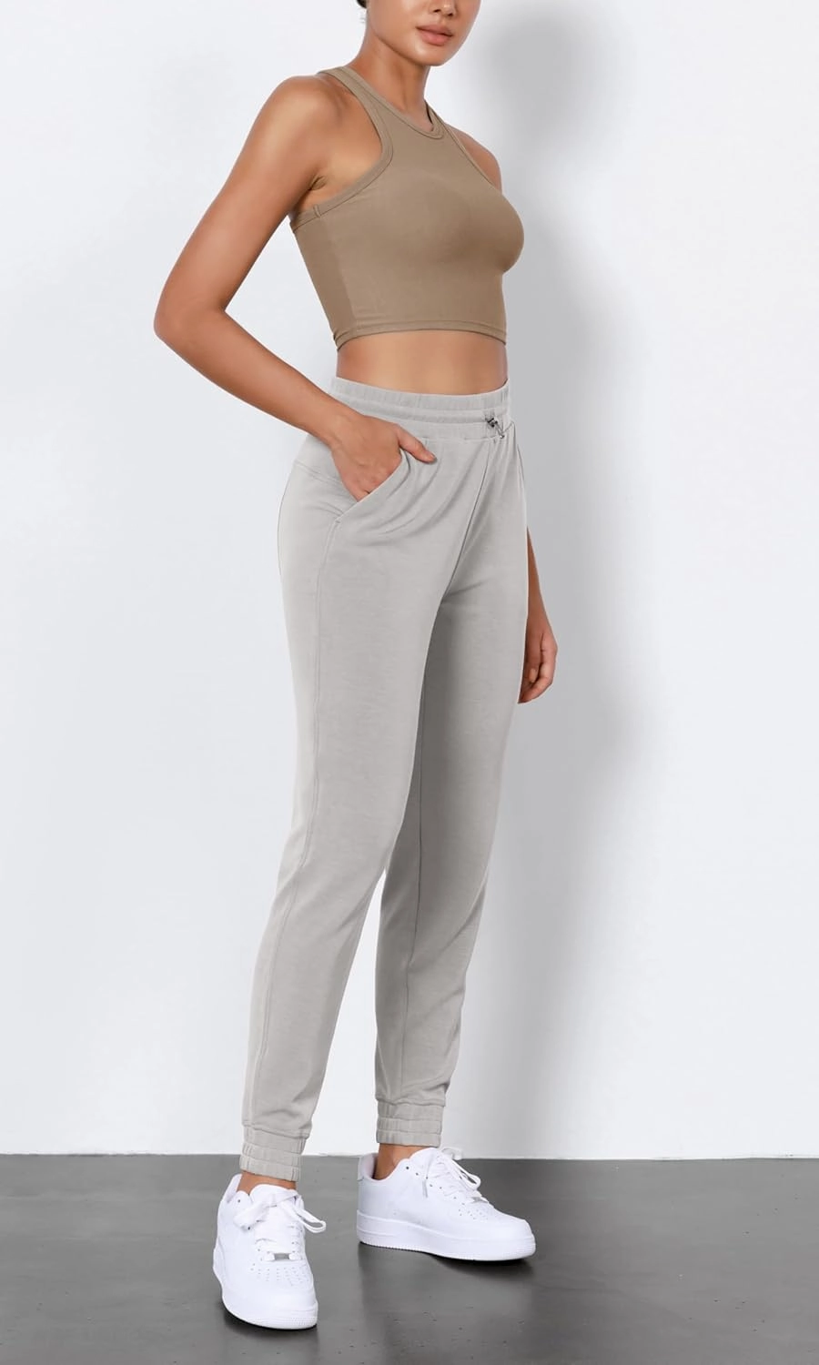 ODODOS Women's Modal Soft Jogger Pants with Pockets Adjustable Shockcord High Waist Sweatpants Casual Lounge Pants