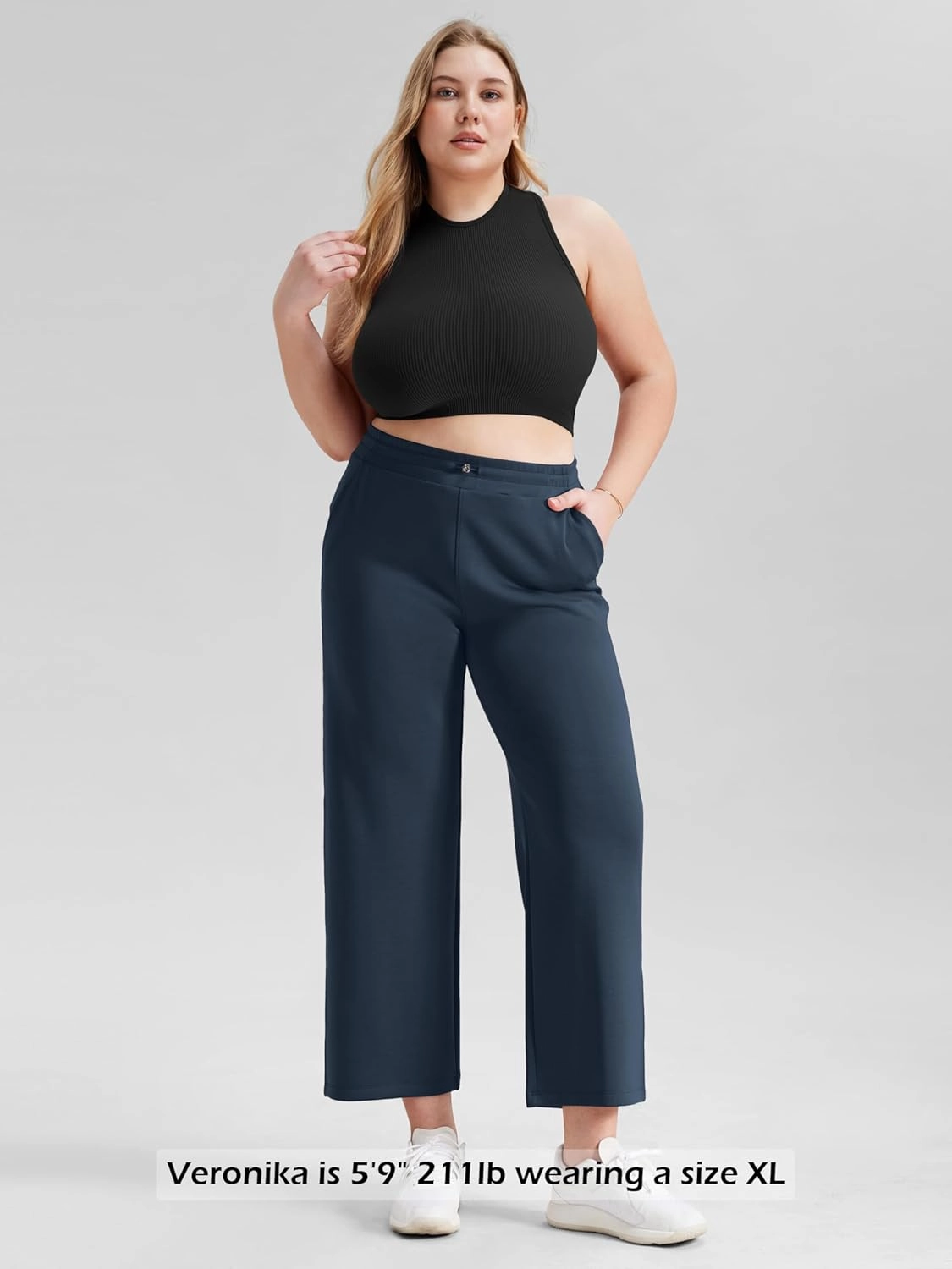 ODODOS Women's Modal Soft Wide Leg Pants with Pockets Adjustable Shockcord High Waist Casual Lounge Pants-27/29/31" Inseam