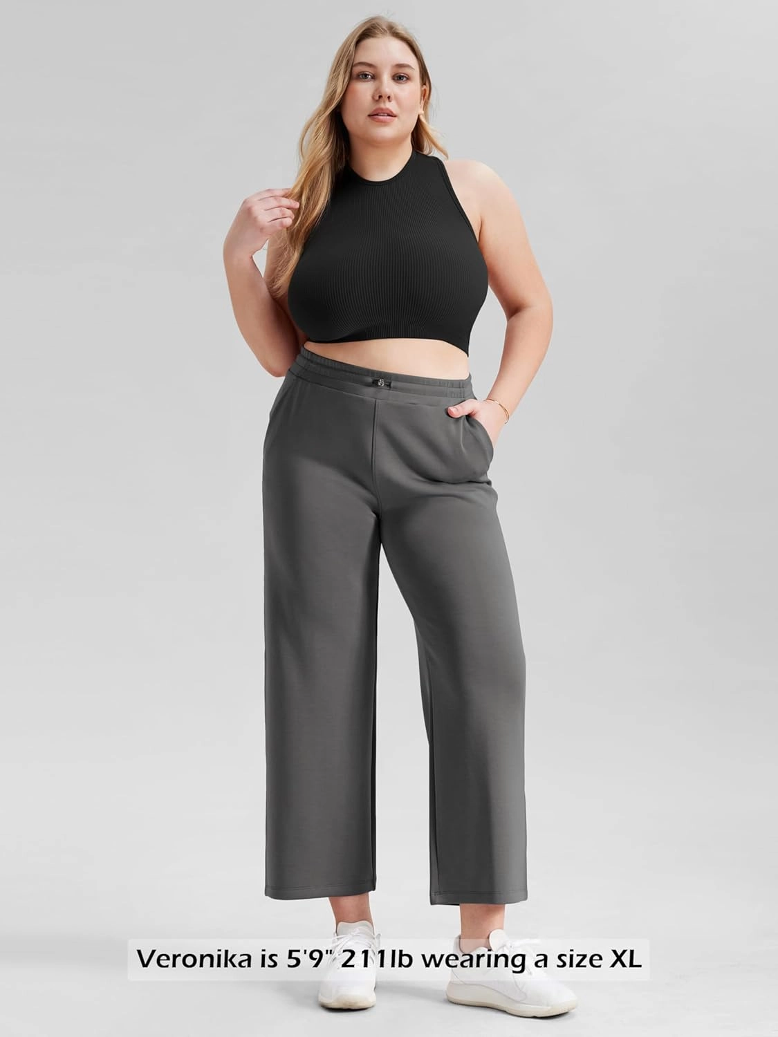 ODODOS Women's Modal Soft Wide Leg Pants with Pockets Adjustable Shockcord High Waist Casual Lounge Pants-27/29/31" Inseam