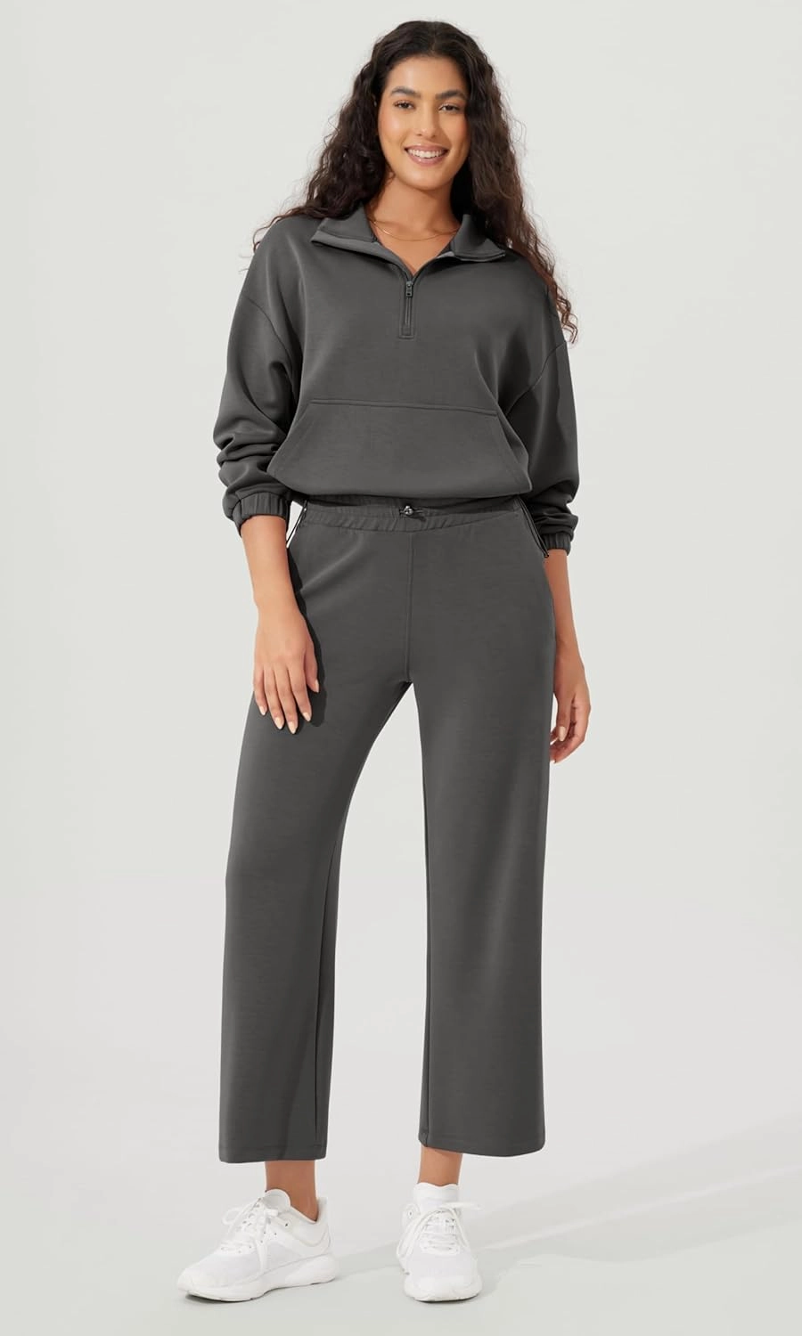 ODODOS Women's Modal Soft Wide Leg Pants with Pockets Adjustable Shockcord High Waist Casual Lounge Pants-27/29/31" Inseam