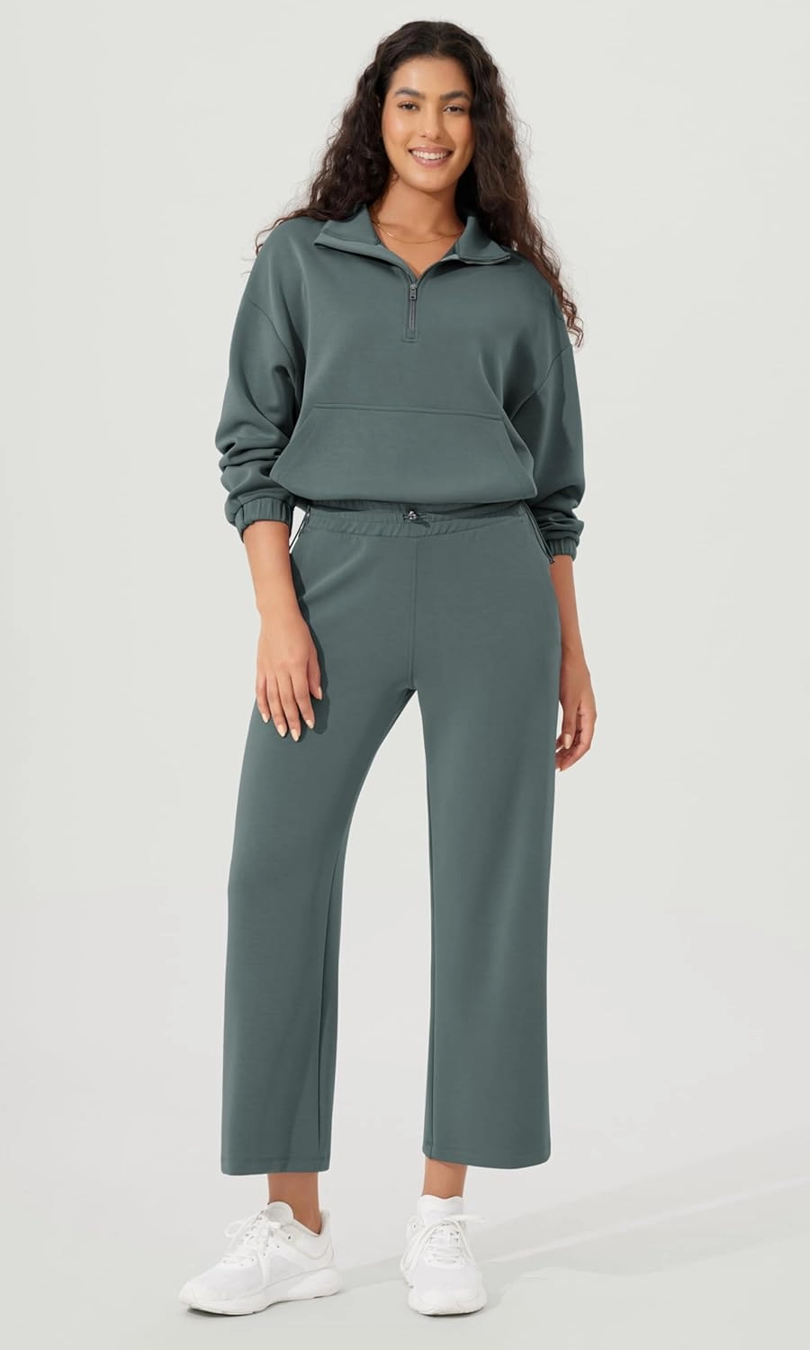ODODOS Women's Modal Soft Wide Leg Pants with Pockets Adjustable Shockcord High Waist Casual Lounge Pants-27/29/31" Inseam