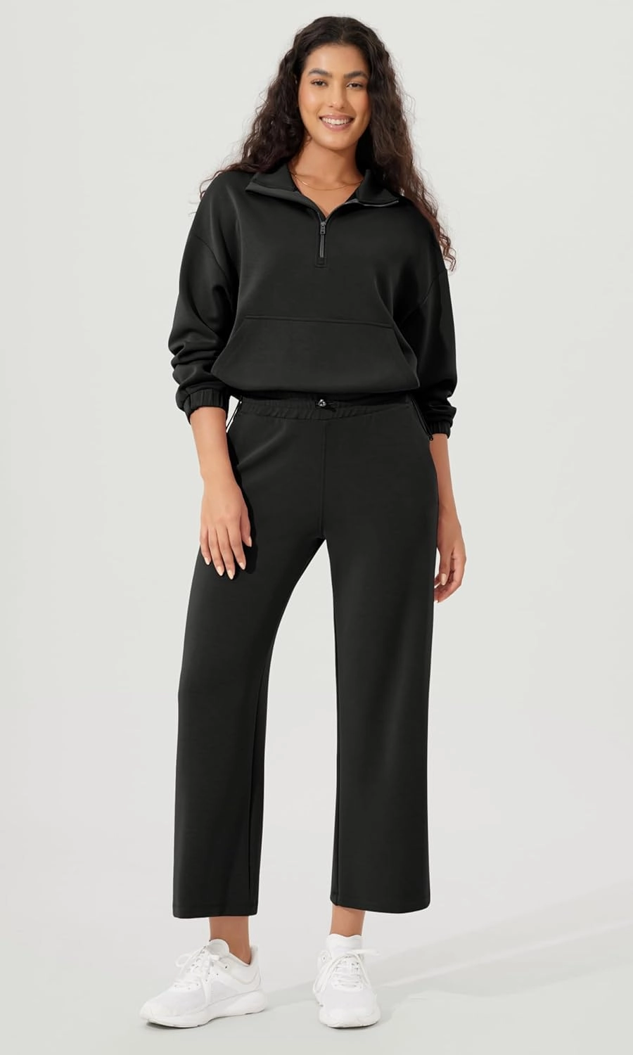 ODODOS Women's Modal Soft Wide Leg Pants with Pockets Adjustable Shockcord High Waist Casual Lounge Pants-27/29/31" Inseam