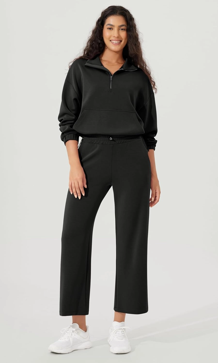 ODODOS Women's Modal Soft Wide Leg Pants with Pockets Adjustable Shockcord High Waist Casual Lounge Pants-27/29/31" Inseam