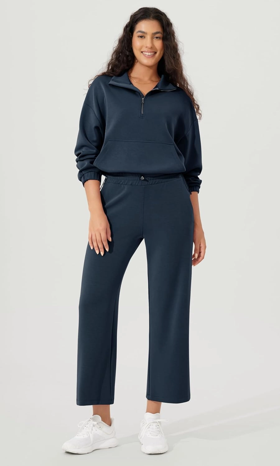 ODODOS Women's Modal Soft Wide Leg Pants with Pockets Adjustable Shockcord High Waist Casual Lounge Pants-27/29/31" Inseam