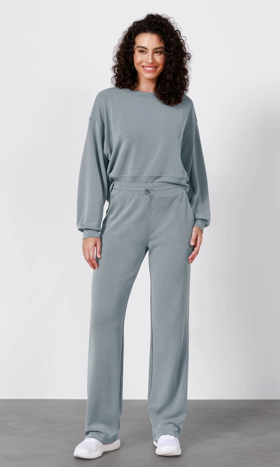ODODOS Women's Modal Soft Wide Leg Pants with Pockets Adjustable Shockcord High Waist Casual Lounge Pants-27/29/31" Inseam
