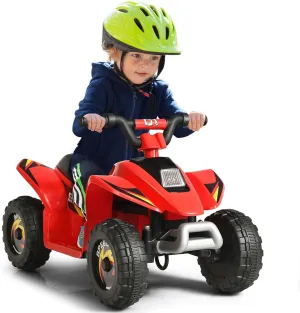 OLAKIDS Kids Ride On ATV, 6V Motorized Quad Toy Car for Toddlers, 4 Wheeler Battery Powered Electric Vehicle for Boys Girls with Forward/Reverse Switch, Anti-Slip Wheels (Garnet)