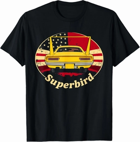 Old School Plymouth Superbird Classic Retro American Flag T-Shirt