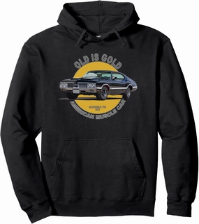Oldsmobile 442 American Muscle Car 60s 70s Oldsmobile Gold Pullover Hoodie