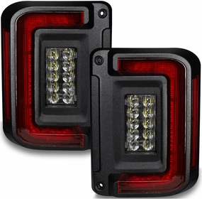ORACLE Lighting 5891-504 Pair of Standard Red Flush Mount LED Tail Lights fits 2007 2017 Wrangler JK - Low-Profile Attractive Design, High-Powered Reverse Light