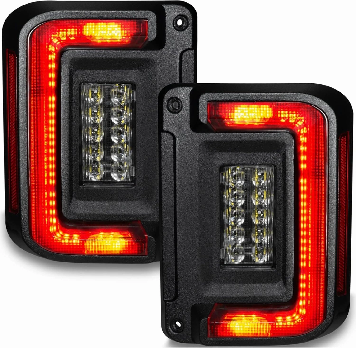 ORACLE Lighting 5891-504 Pair of Standard Red Flush Mount LED Tail Lights fits 2007 2017 Wrangler JK - Low-Profile Attractive Design, High-Powered Reverse Light