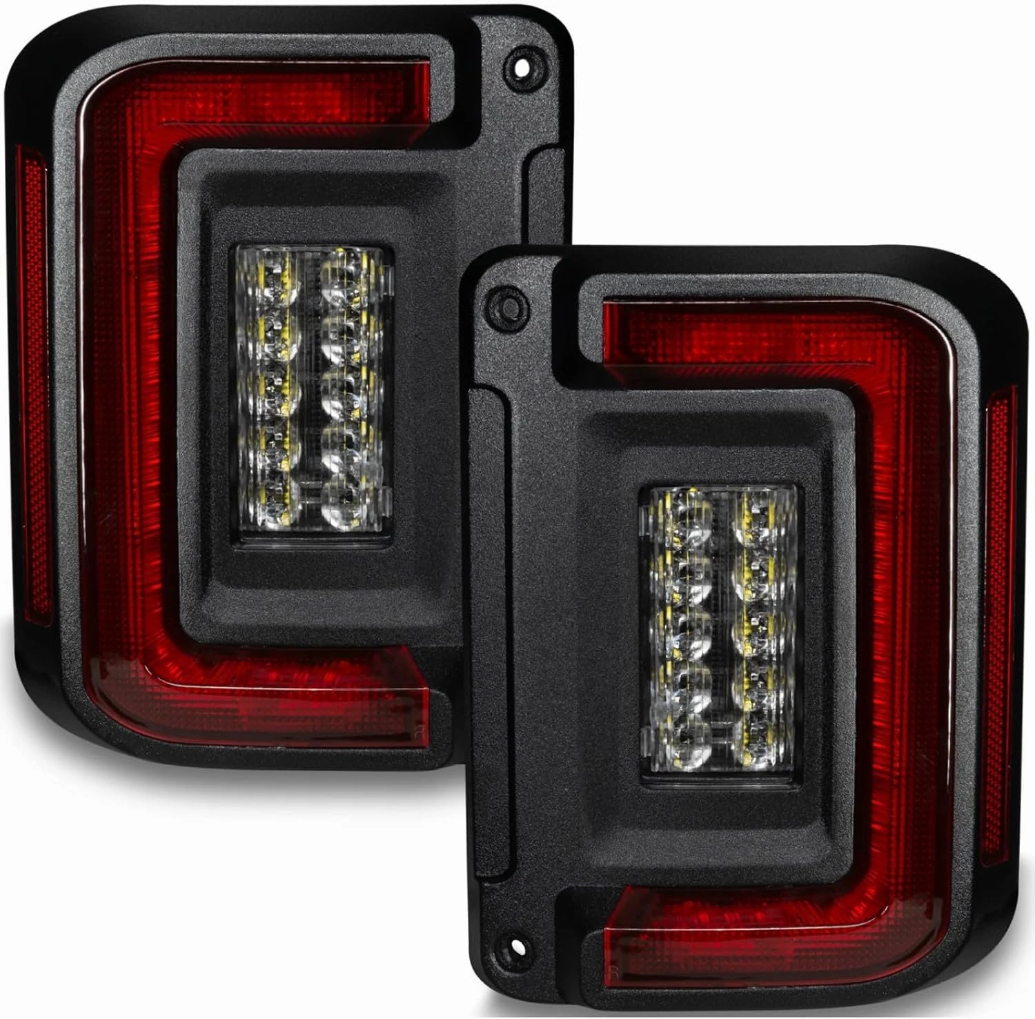 ORACLE Lighting 5891-504 Pair of Standard Red Flush Mount LED Tail Lights fits 2007 2017 Wrangler JK - Low-Profile Attractive Design, High-Powered Reverse Light