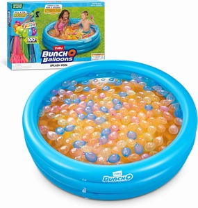 Original Bunch O Balloons Splash Pool with Tropical Party 100  Rapid-Filling Self Sealing Water Balloons by ZURU, Water Balloon for Family, Kids, Teens and Adults, Summer and Outdoor Toy