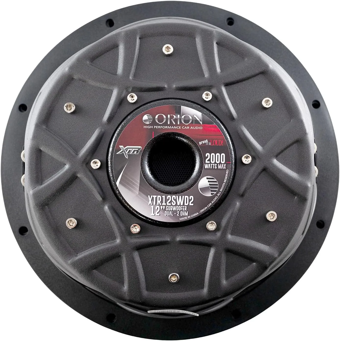 ORION XTR12SWD2 XTR Series 12” Shallow Mount Subwoofer, 500W RMS, 2000W Max Power, Dual 2 Ohm Voice Coils, Slim Profile for Tight Spaces, High-Performance Car Speaker for Car Audio Enthusiasts