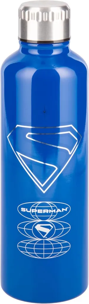 Paladone Superman Blue Metal Water Bottle, Officially Licensed DC Comics Superhero 500ml Stainless Steel Insulated Reusable Flask for School, Sports, Work