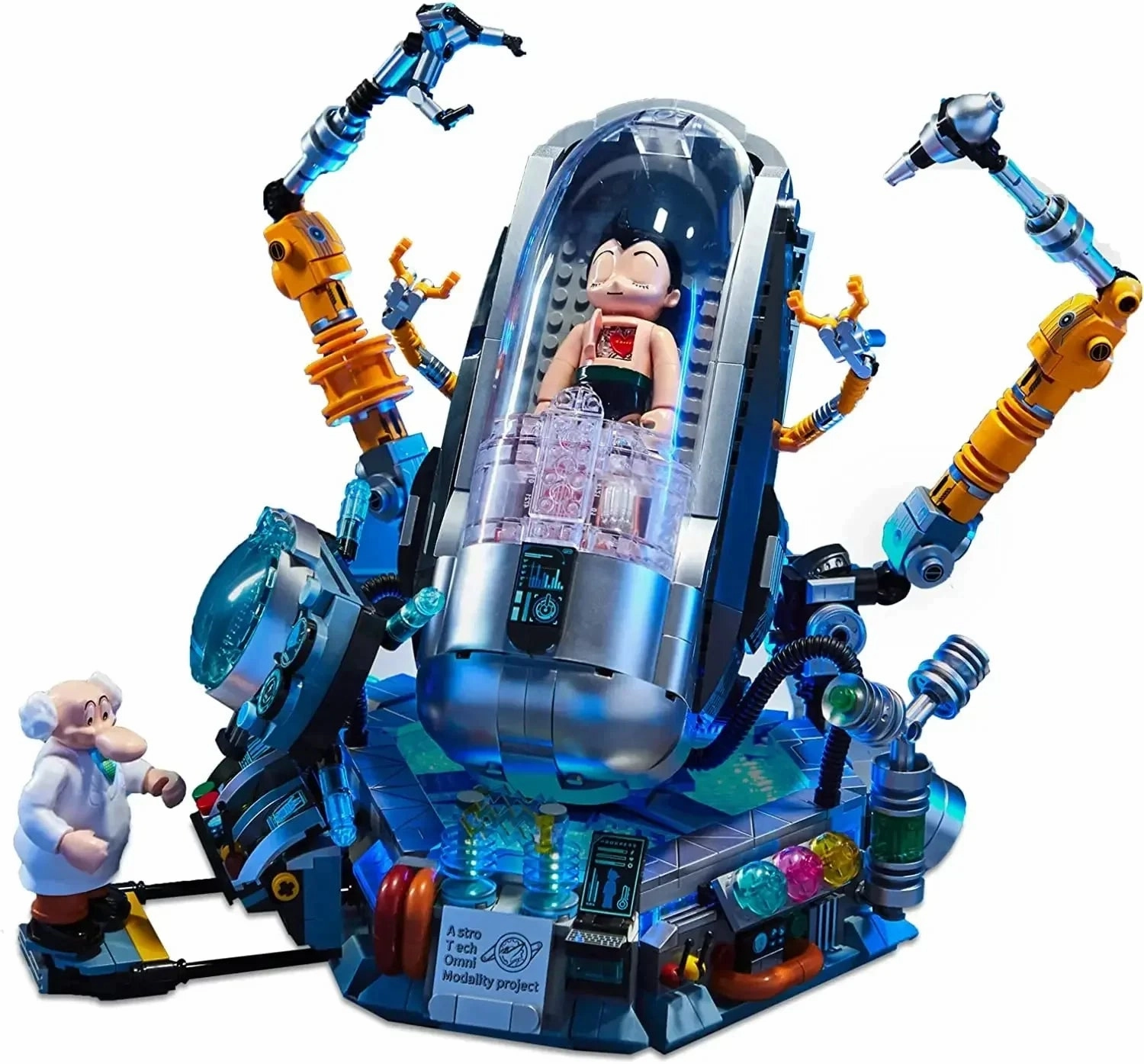 Pantasy Astro Boy Building Block Kit Awakening Moment Diy Cartoon Robot Puzzle Building Model Toys Collection Desktop Ornaments