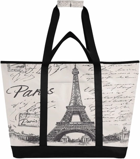 Paris Eiffel Tower Reusable Insulated Lunchbox Cooler Bag, Leakproof Kitchen Grocery Bag Collapsible Portable Cooler Tote Bag for Picnic, Camping, Office, Travel