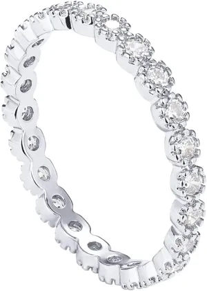 PAVOI 14K Gold Plated Rings Cubic Zirconia Band | Marquise Milgrain Eternity Bands | Gold Rings for Women
