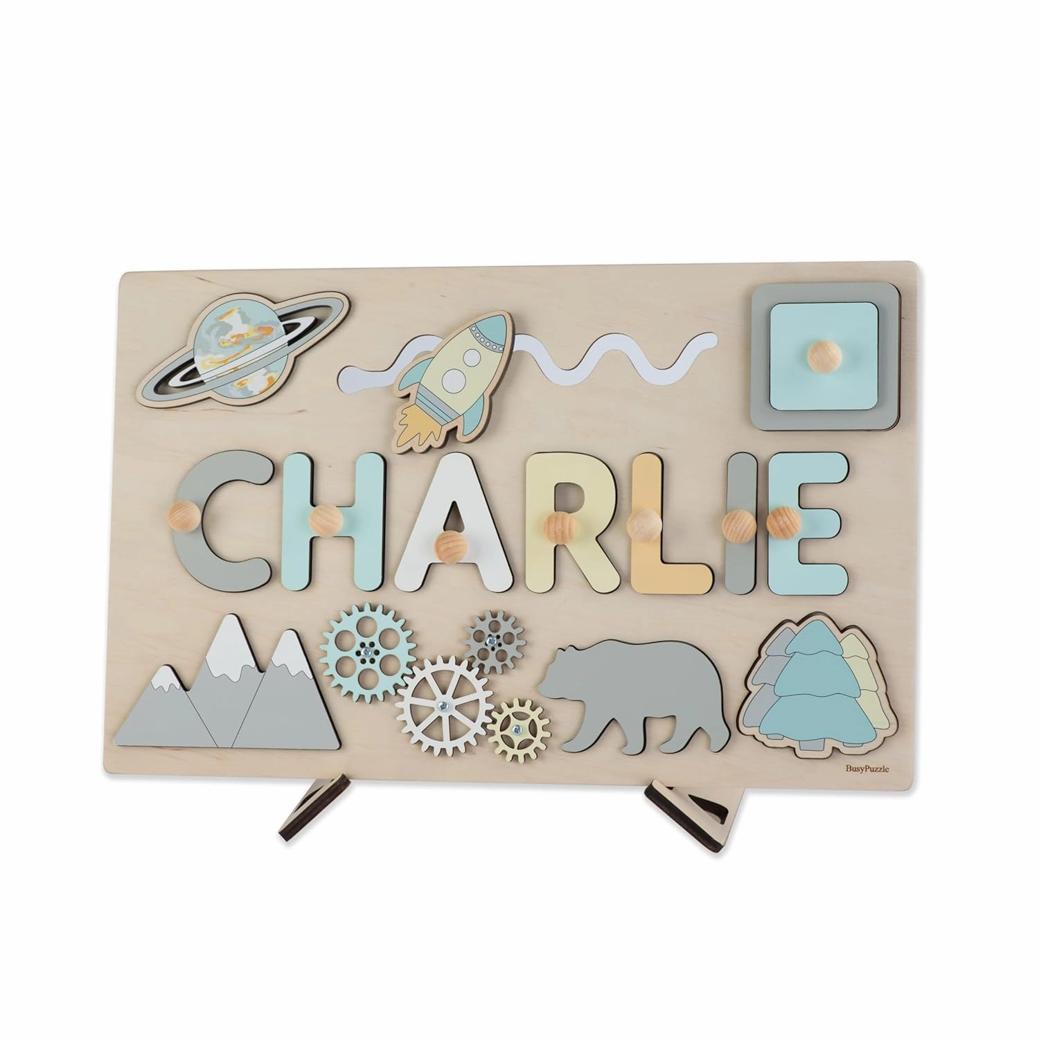 Personalized Name Puzzle Wooden Toy Baby Girl Gift 1st Birthday Gift Personalized Name Wood Puzzle First Birthday