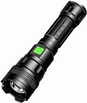PHEZEN USB Rechargeable Flashlight LED Tactical Flashlight High Lumens Super Bright 3 Modes Zoomable Waterproof Flashlight for Camping, Fishing and Night Activities Emergency (Battery Included)