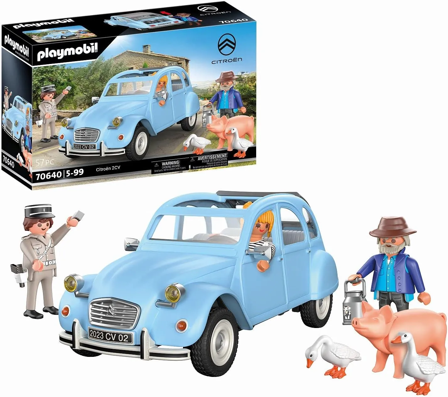 PLAYMOBIL Classic Car 70640 Citroën 2 CV, Duck with Removable Hood, Collectible for Car Fans, Toy for Collectors and Children from 5 Years