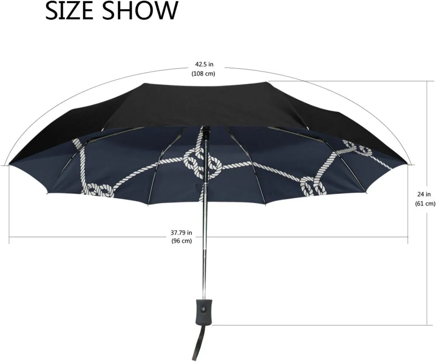 Poeticcity Automatic Folding UPF 50  Anti-UV Rain Umbrella, Auto Open/Close 3 Folds Sun Parasol Canopy Windproof Compact Travel Umbrella