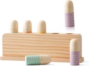 Pop Up Toy Multicolor Puppets | Wooden Color Sorting | STEM Montessori Color Matching Toys | Preschool Learning Educational Toys Gifts for Kids Boys Girls Ages for 3  Years (Neutral Colours)
