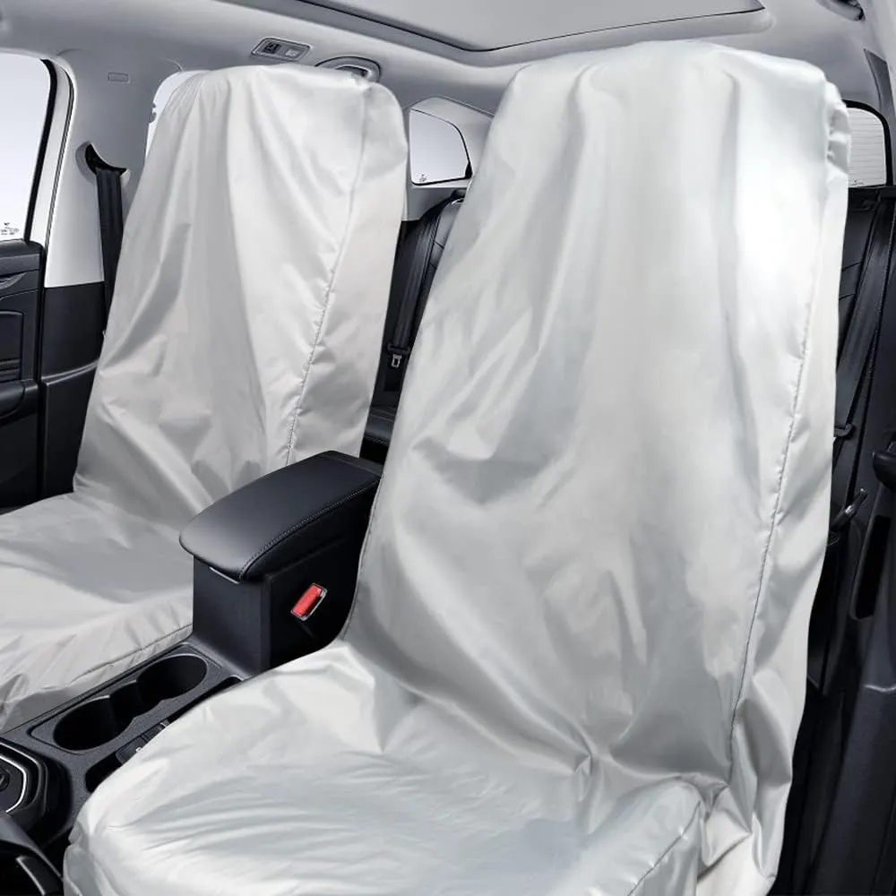Portable Car Seat Cover, Water-Resistant Universal Fit Protector for Fitting Workout, Public Transit, Outdoor Activities, Beach and Hiking, Gray, 2-Pack
