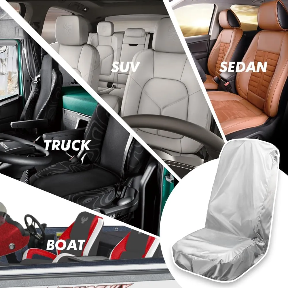 Portable Car Seat Cover, Water-Resistant Universal Fit Protector for Fitting Workout, Public Transit, Outdoor Activities, Beach and Hiking, Gray, 2-Pack