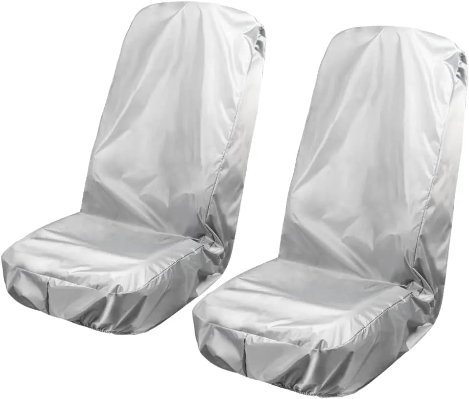Portable Car Seat Cover, Water-Resistant Universal Fit Protector for Fitting Workout, Public Transit, Outdoor Activities, Beach and Hiking, Gray, 2-Pack