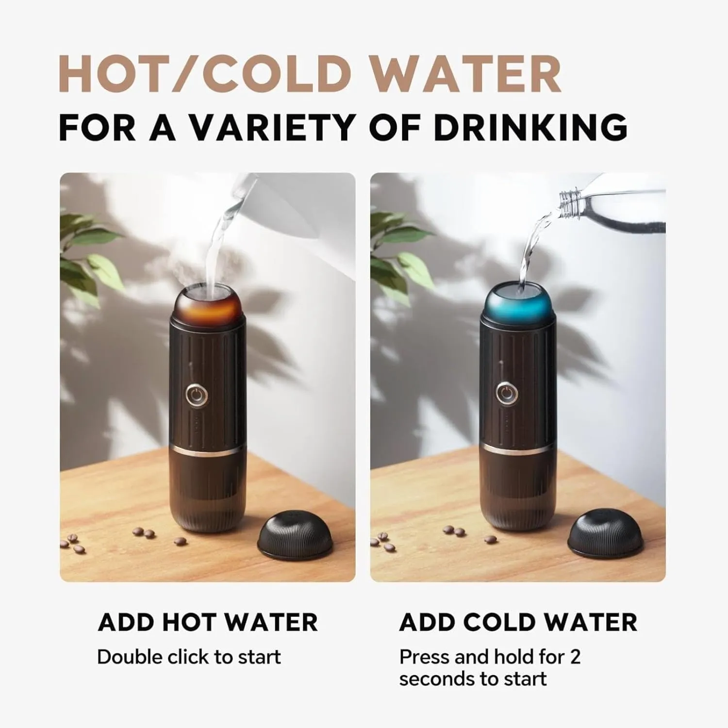 Portable Espresso Machine with 3-4 Min Self-heating, 12V Rechargeable Electric Coffee Machine 19 Bar Compatible with NS Capsules and Ground Coffee for Car Camping Travelling