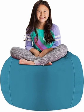Posh Stuffable Kids Stuffed Animal Storage Bean Bag Chair Cover - Childrens Toy Organizer, Large 38" - Heather Teal