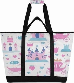 Princess Castle Reusable Insulated Lunchbox Cooler Bag, Leakproof Kitchen Grocery Bag Collapsible Portable Cooler Tote Bag for Picnic, Camping, Office, Travel