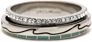 Pura Vida Anxiety Rings Turquoise Wave Fidget Ring for Anxiety - Silver/Gold, Size 6-9