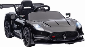 Qaba Maserati GT2 Licensed Ride on Car, 12V Battery Powered Electric Car for Kids with Spring Suspension, Auxiliary Wheels, 3MPH Toddler Electric Vehicle with Remote, Horn Music LED Lights, Black