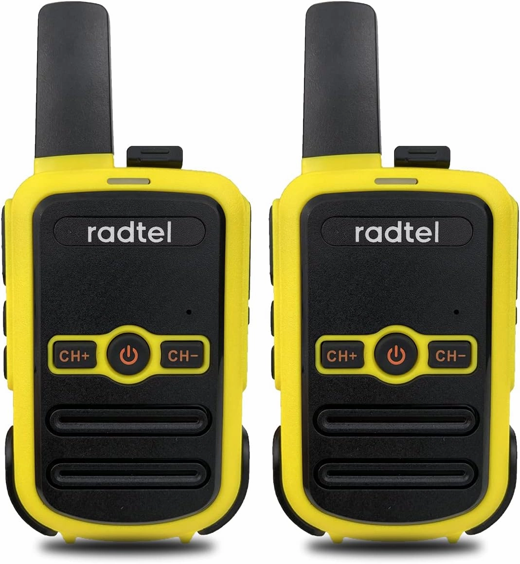 Radtel RT12 Walkie Talkies for Adults Rechargeable 2 Pack, Long Range Handheld FRS Two Way Radio 16CH Handsfree VOX for Camping Hiking (Yellow)